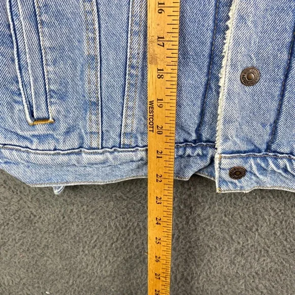 Levi's Denim Trucker Jacket Women's Large L Faux Fur Lined Sherpa Collar - Picture 5 of 8